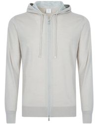 Eleventy - Truien & Vesten ,Wol Maglia Full Zip Cappuccio - Lyst