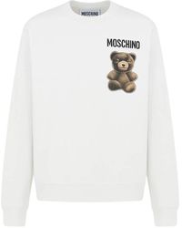 Moschino - Hoodies & Sweatvesten ,Wit ,Katoen Nounours Sweatshirt - Lyst