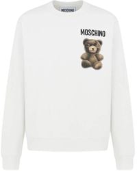 Moschino - Hoodies & Sweatvesten ,Wit ,Katoen Nounours Sweatshirt - Lyst