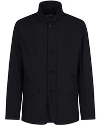 Herno - Jassen ,Blauw ,Polyester Blauwe Piumino Blazer Gladde Jas - Lyst