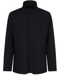 Herno - Jassen ,Blauw ,Polyester Blauwe Piumino Blazer Gladde Jas - Lyst