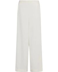 Marella - Broeken ,Wit ,Leer Mltcampo Wijde Broek - Lyst