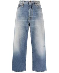 R13 - Wijde Pijpen Jeans Met Metalen Details - Lyst
