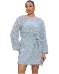 SELECTED - Kleedjes ,Blauw ,Myline Relaxed Ls Boat Neck Dress - Lyst