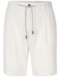 Eleventy - Weiße baumwoll-bermuda-shorts - Lyst