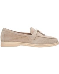 ESTRO - Beige quasten loafers für frauen aus velours - Lyst