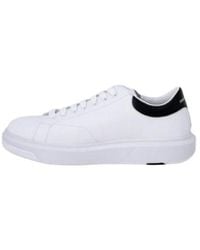 ARMANI EXCHANGE - Zwarte En Witte Leren Sneakers - Lyst
