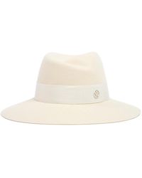 Maison Michel - Virginie Pearl Felt Timeless Fedora Hat-Donna - Lyst