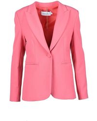 SIMONA CORSELLINI - Jassen ,Roze ,Katoen Elegante Jas Met Unieke Stofmix - Lyst