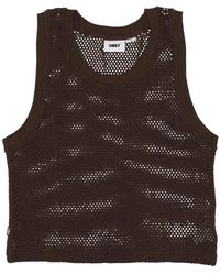Obey - Tops ,Bruin ,Katoen Mesh Tank Top - Lyst