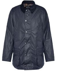 Barbour - Blaue Wachsjacke Bristol Stil - Lyst