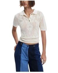 Desigual - Weiße Button-Up Klassischer Kragen Top - Lyst