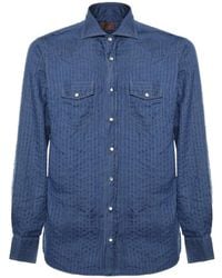 Borriello - Overhemden ,Blauw ,Denim Denim Shirt - Lyst