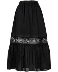 Kaos - Falda negra de algodón de cintura alta - Lyst