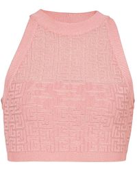 Balmain - Pb Labyrinth Knit Top - Lyst