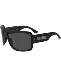 DSquared² - Accessoires ,Zwart ,Shield Zonnebril - Lyst