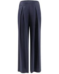 Max Mara - Broeken ,Blauw ,Leer Wijde Broek - Lyst