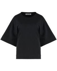 DARKPARK - Baumwoll-Rundhals-T-Shirt Mit Drapiertem Rücken - Lyst