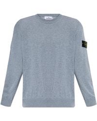 Stone Island - Wollpullover Mit Rundhalsausschnitt - Lyst