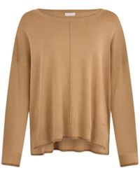 Liu Jo - Klassischer Beiger Pullover Mit Lurex-Details - Lyst