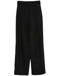 Herno - Broeken ,Zwart ,Leer Pleated Broeken - Lyst