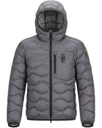 Blauer - Jassen ,Grijs ,Polyester Wave Quilted Jacket - Lyst