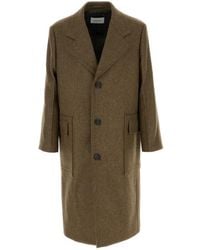 Ferragamo - Jassen ,Bruin ,Wol Single-Breasted Military Coat - Lyst