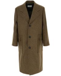 Ferragamo - Jassen ,Bruin ,Wol Single-Breasted Military Coat - Lyst