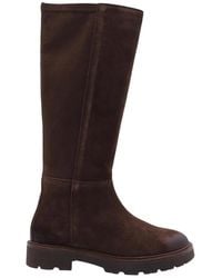 Geox - Schoenen ,Bruin ,Stijlvolle Geit Leren Laarzen - Lyst