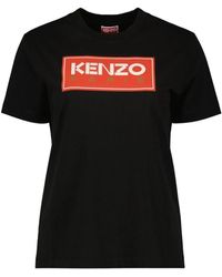 KENZO - T-shirt con stampa logo e scollo rotondo - Lyst
