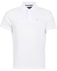 Barbour - Weißes tartan pique polo shirt - Lyst