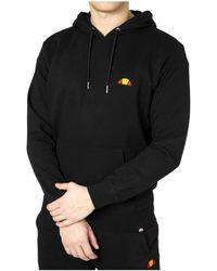Ellesse - Hoodies & Sweatvesten ,Zwart ,Zwarte Hoodie Met Patchlogo - Lyst
