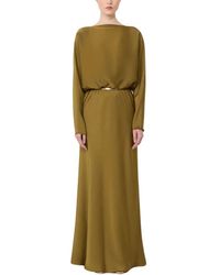 Max Mara - Kleedjes ,Groen ,Satijn Lichtgewicht Satijnen Jurk - Lyst