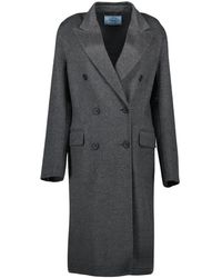 Prada - Lange Wollen Jas, Elegante Stijl - Lyst