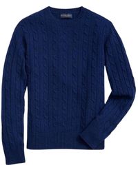 Brooks Brothers - Lambswool cable crewneck strickpullover - Lyst