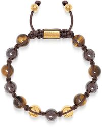 Nialaya - #39;S Beaded Bracelet With Burgundy Ceramic, Tiger Eye And Balls - Lyst