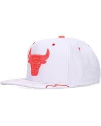 Mitchell & Ness - Accessoires ,Wit ,Polyester Chicago Bulls Platte Klep Snapback Pet - Lyst