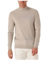 Profuomo - Truien & Vesten ,Wol Mock Neck Merino Pullover Sweater - Lyst