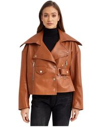 Nanushka - Jassen ,Bruin ,Leer Ado Regenerated Leather Jacket - Lyst