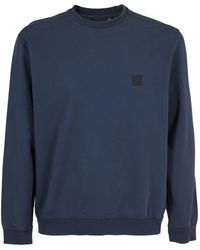 OUTHERE - Hoodies & Sweatvesten ,Blauw ,Katoen Stijlvolle Fleece Sweater - Lyst