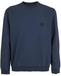 OUTHERE - Hoodies & Sweatvesten ,Blauw ,Katoen Stijlvolle Fleece Sweater - Lyst