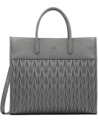 Kazar - Große Graue Handtasche Mit Henkeln Und Gestepptem Körper - Lyst