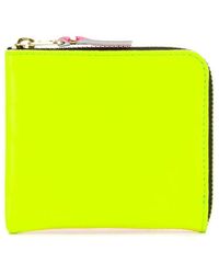 Comme des Garçons - Fluo Leren Portemonnee Met Halve Rits - Lyst