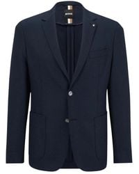 BOSS - Jassen ,Blauw ,Wol Single-Breasted Blazer - Lyst