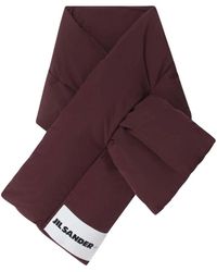 Jil Sander - Accessoires ,Paars ,Polyester Warme Winter Sjaal Met Ganzendons - Lyst