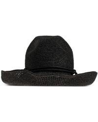 Emporio Armani - Natural Paper Cord Wide Brim - Lyst