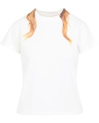 MM6 by Maison Margiela - Tops ,Wit ,Katoen Off Katoenen T-Shirt - Lyst