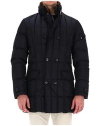 Moorer - Jassen ,Blauw ,Blauwe Gewatteerde Donsjas - Lyst