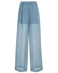 Brunello Cucinelli - Broeken ,Blauw ,Katoen Sartorial Track Broeken - Lyst