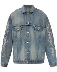 Balenciaga - Denim Jack Met Vintage-Effect - Lyst